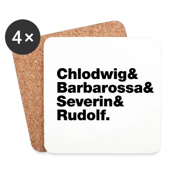 Fab Four : Cologne Veedel Barbarossaplatz - Dessous de verre (lot de 4) - blanc - Devant