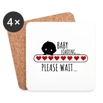 Baby is Loading in Arbeit Schwangerschaft Pregnant - Untersetzer (4er-Set) - Weiß - Vorne