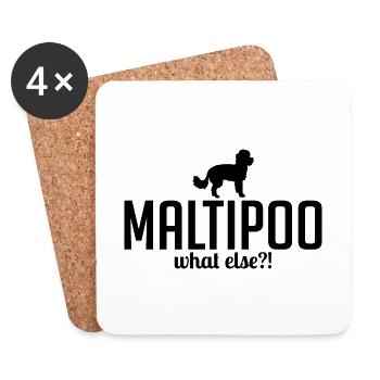 Maltipoo what else Hundespruch Hunde - Untersetzer (4er-Set) - Weiß - Vorne