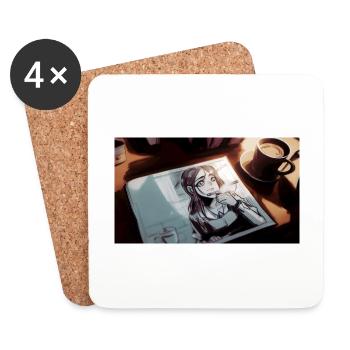 Morning sketch - Coasters (set of 4) - white - Front