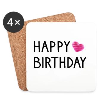 ALLES GUTE ZUM GEBURTSTAG. ALLES GUTE ZUM GEBURTSTAG. JAHRESTAG. - Untersetzer (4er-Set) - Weiß - Vorne