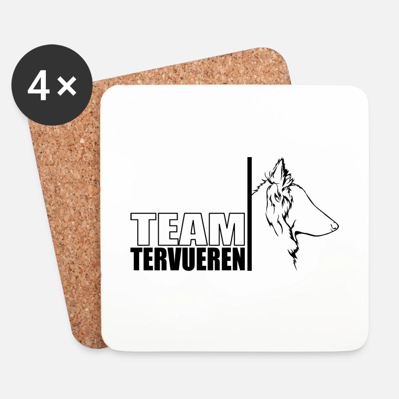 TEAM Tervueren Hunde Hund Wilsigns - Untersetzer (4er-Set) - Weiß