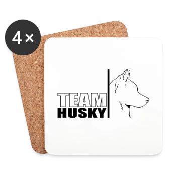 TEAM Husky Chien Chien Husky Sibérien Wilsigns - Dessous de verre (lot de 4) - blanc - Devant