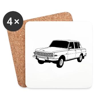 Wartburg , Oldtimer Kult , DDR Legende ...(25) - Untersetzer (4er-Set) - Weiß - Vorne