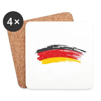Deutschland Flagge - Untersetzer (4er-Set) - Weiß - Vorne