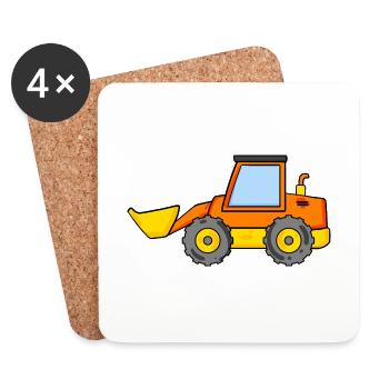Bagger - Untersetzer (4er-Set) - Weiß - Vorne