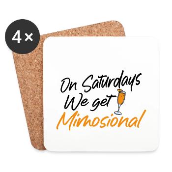 On Saturdays We Get Mimosional Brunch Shirt - Untersetzer (4er-Set) - Weiß - Vorne
