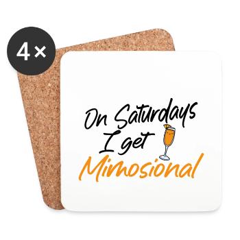 On Saturdays I Get Mimosional Brunch Shirt - Untersetzer (4er-Set) - Weiß - Vorne