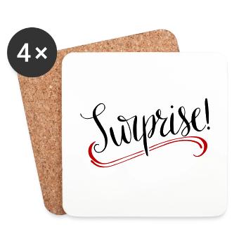 Surprise Surprise Girl Pregnant Pregnant - Coasters (set of 4) - white - Front