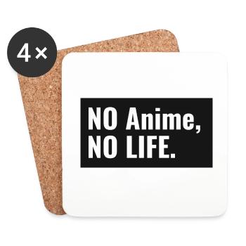 No Anime No Life - Untersetzer (4er-Set) - Weiß - Vorne