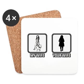 My wife your wife - Untersetzer (4er-Set) - Weiß - Vorne