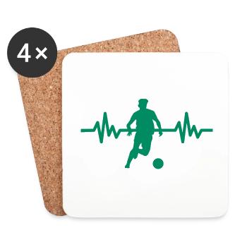 Herzschlag - Football / Sportverein Kicker Fußball - Dessous de verre (lot de 4) - blanc - Devant