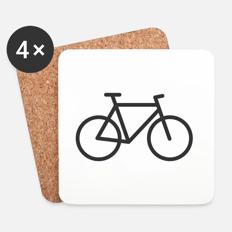 FAHRRAD-SYMBOL - Untersetzer (4er-Set) - Weiß