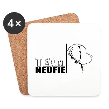 TEAM Neufie Hunde Hund Neufundländer Wilsigns - Untersetzer (4er-Set) - Weiß - Vorne