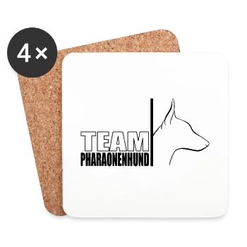 TEAM Pharaonenhund Hunde Hund Wilsigns - Untersetzer (4er-Set) - Weiß - Vorne