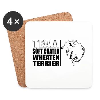 TEAM Soft Coated Wheaten Terrier Hunde Wilsigns - Untersetzer (4er-Set) - Weiß - Vorne
