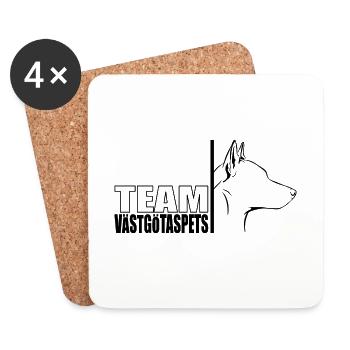 TEAM Västgötaspets Hunde Hund Wilsigns - Untersetzer (4er-Set) - Weiß - Vorne