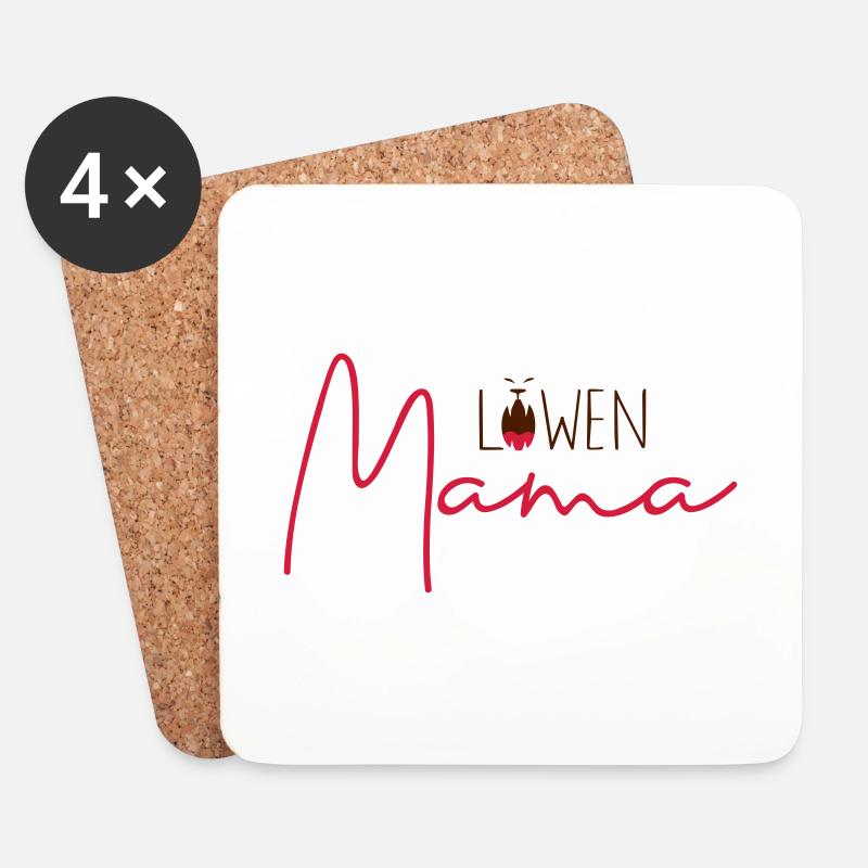 Löwen Mama - wählt die Farben selbst! - Untersetzer (4er-Set) - Weiß