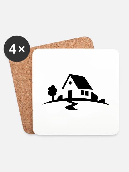 Haus - Untersetzer (4er-Set) - Weiß