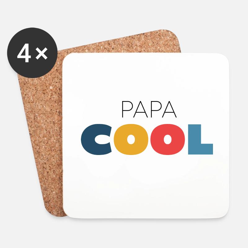 cooler Papa - Untersetzer (4er-Set) - Weiß
