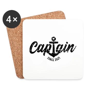 CAPTAIN SINCE 2021 - Dessous de verre (lot de 4) - blanc - Devant