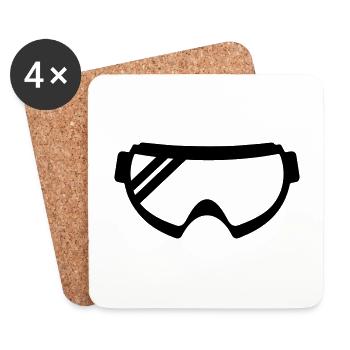 Icône des lunettes de ski - Dessous de verre (lot de 4) - blanc - Devant