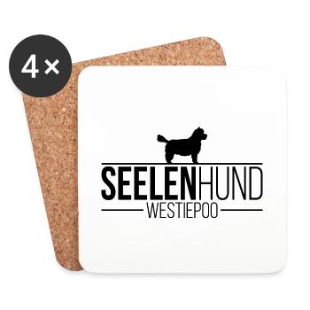 Westiepoo Seelenhund Hunde Hund Wilsigns - Untersetzer (4er-Set) - Weiß - Vorne