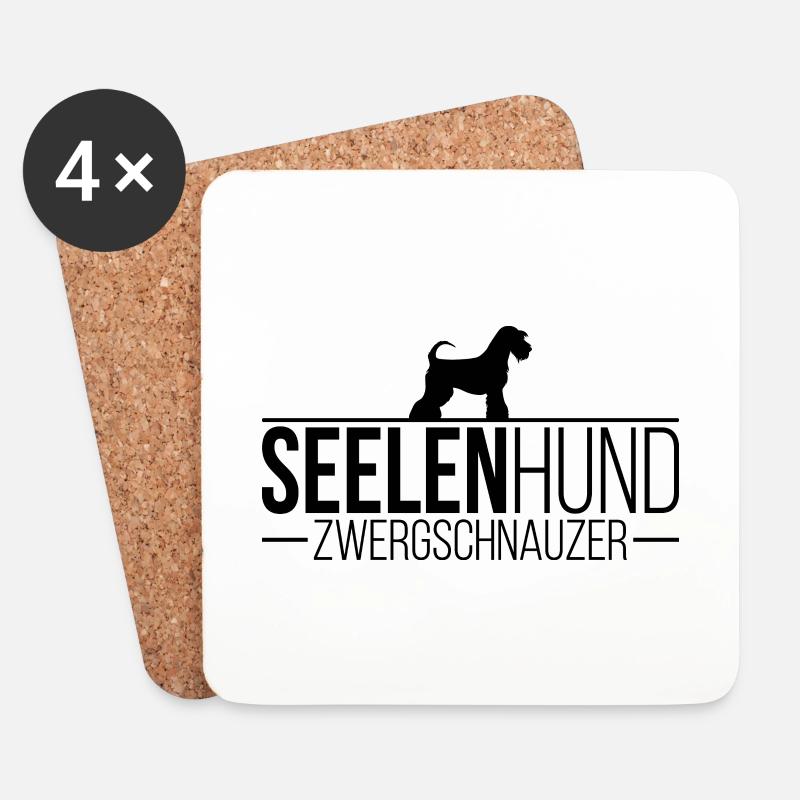 Zwergschnauzer Seelenhund Hunde Hund Wilsigns - Untersetzer (4er-Set) - Weiß