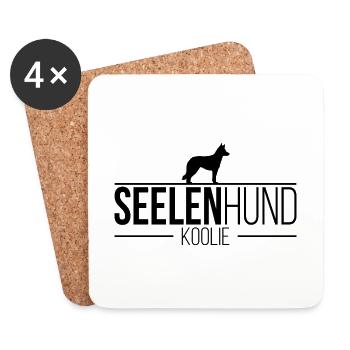 Koolie Seelenhund Hunde Hund Wilsigns - Untersetzer (4er-Set) - Weiß - Vorne