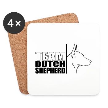 TEAM Dutch Shepherd Hunde Hund Wilsigns - Untersetzer (4er-Set) - Weiß - Vorne