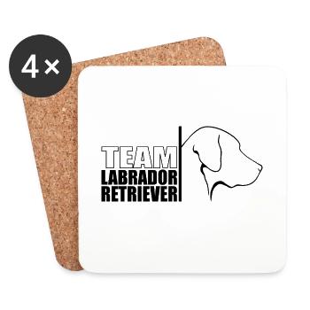 TEAM Labrador Retriever Chiens Chien Labbi Wilsigns - Dessous de verre (lot de 4) - blanc - Devant