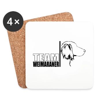 TEAM Weimaraner Chien à poil long Chien Wilsigns - Dessous de verre (lot de 4) - blanc - Devant