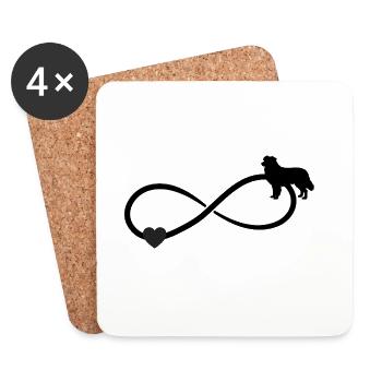 Australian Shepherd Heart Infinity - Coasters (set of 4) - white - Front