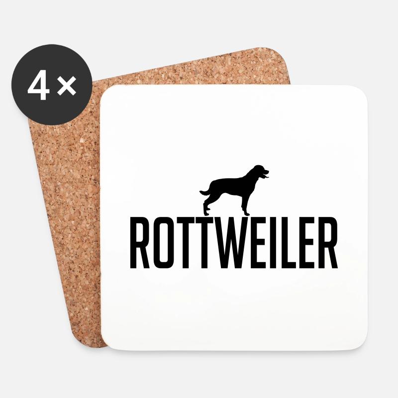ROTTWEILER Hunderasse Hund Hunde Wilsigns - Untersetzer (4er-Set) - Weiß