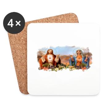 Jésus-Sainte Marie-religion - Dessous de verre (lot de 4) - blanc - Devant