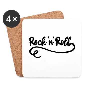 Rock 'n' Roll Hard Rock Music Rocker - Dessous de verre (lot de 4) - blanc - Devant