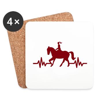 Heartbeat - Étalon Cheval Jument Ross Polo - Dessous de verre (lot de 4) - blanc - Devant