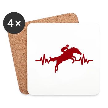 Heartbeat - Étalon Cheval Jument Ross Equestrian - Dessous de verre (lot de 4) - blanc - Devant