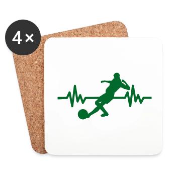 Herzschlag - Football / Sportverein Kicker Fußball - Dessous de verre (lot de 4) - blanc - Devant