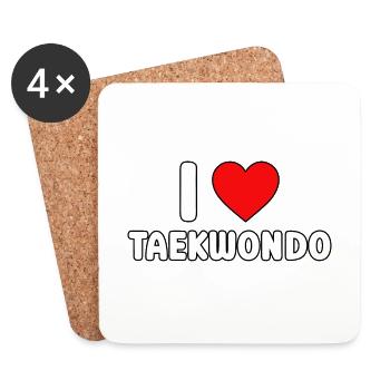 Ich liebe Taekwondo - Untersetzer (4er-Set) - Weiß - Vorne