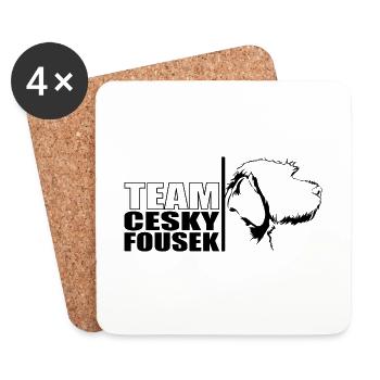 ÉQUIPE Cesky Fousek Chien Chien Wilsigns - Dessous de verre (lot de 4) - blanc - Devant