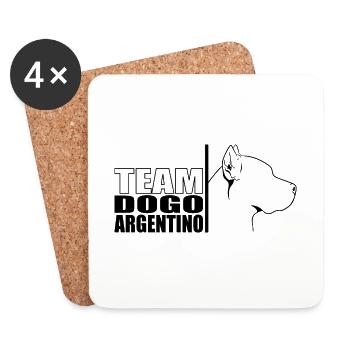 TEAM Dogue Argentino Chien Chien Wilsigns - Dessous de verre (lot de 4) - blanc - Devant