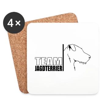 TEAM Jagdterrier Hunde Hund Jagdhunde Wilsigns - Untersetzer (4er-Set) - Weiß - Vorne