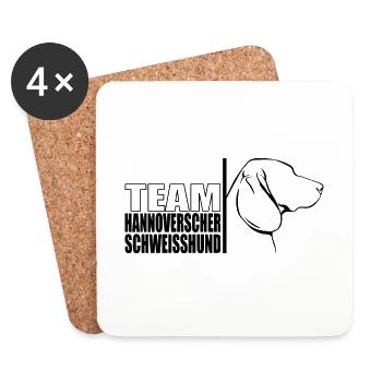 TEAM Hannoverscher Schweisshund Hunde Wilsigns - Untersetzer (4er-Set) - Weiß - Vorne