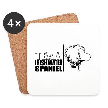 TEAM Épagneul d’eau irlandais Chien Chien Wilsigns - Dessous de verre (lot de 4) - blanc - Devant