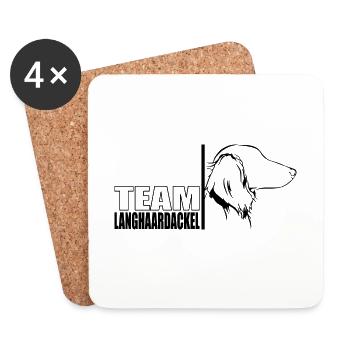TEAM Teckel à poil long Chien Chien Wilsigns - Dessous de verre (lot de 4) - blanc - Devant