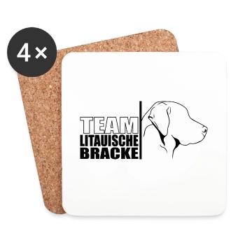 TEAM Litauische Bracke Hunde Hund Wilsigns - Untersetzer (4er-Set) - Weiß - Vorne