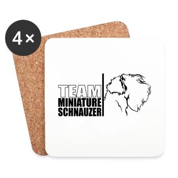 TEAM Miniature Schnauzer Hunde Hund Wilsigns - Untersetzer (4er-Set) - Weiß - Vorne