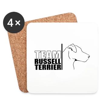 TEAM Russell Terrier Hunde Hund Wilsigns - Untersetzer (4er-Set) - Weiß - Vorne