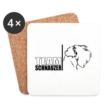 TEAM Schnauzer Hunde Hund Wilsigns - Untersetzer (4er-Set) - Weiß - Vorne